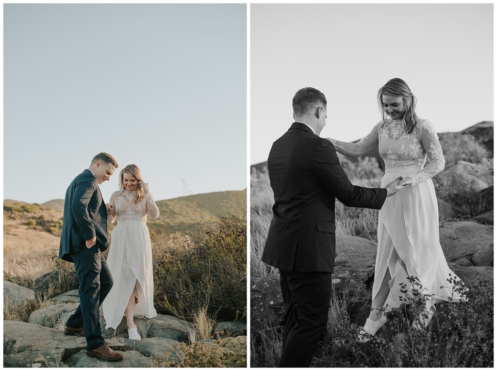 outdoor anniversary session - black and white couples photos