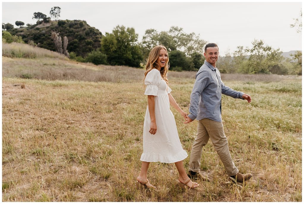 outdoor engagement session park field 