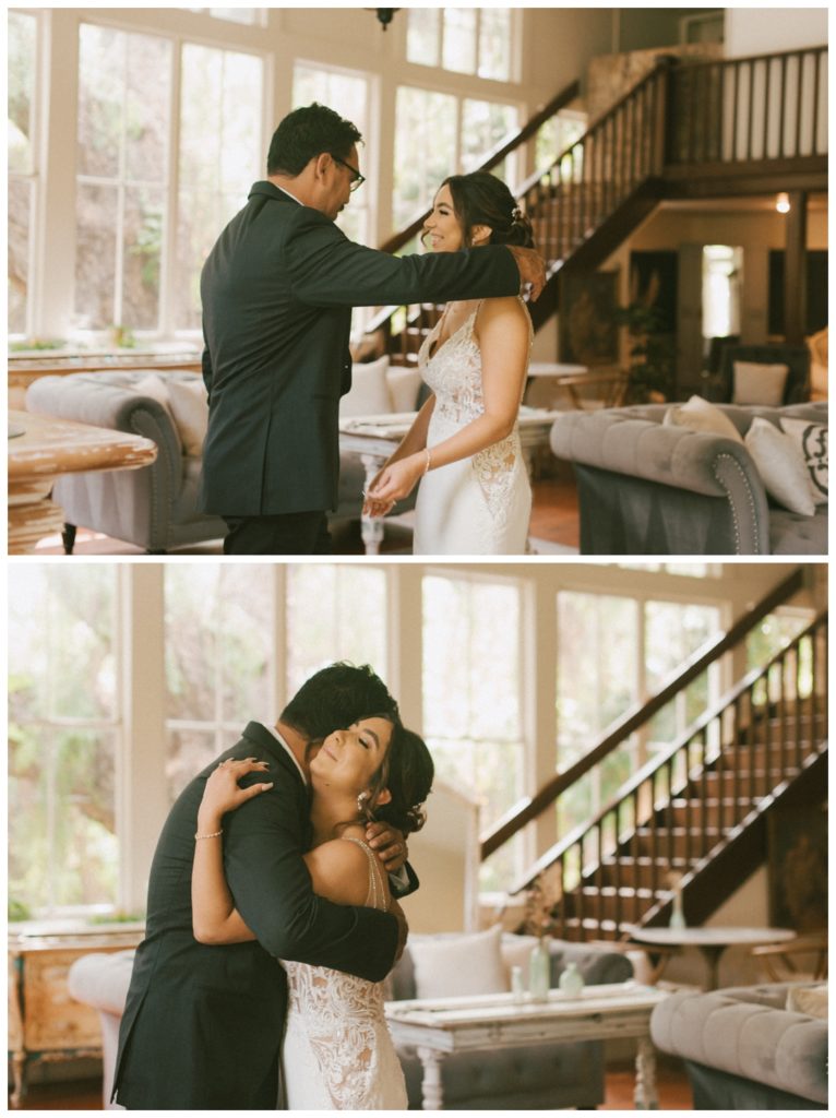 Green Gables Estate San Diego wedding photographer father daughter first look