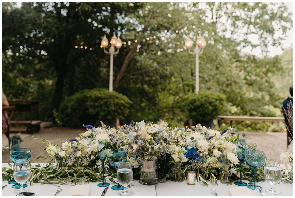 outdoor wedding reception sweetheart table