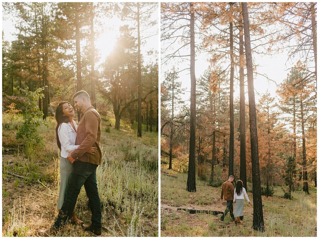 Mount Laguna California outdoor forest engagement session - golden hour engagement session