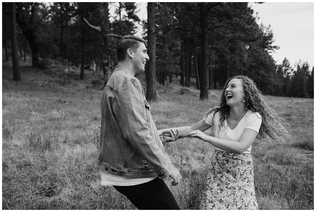 outdoor engagement session
black and white engagement photos