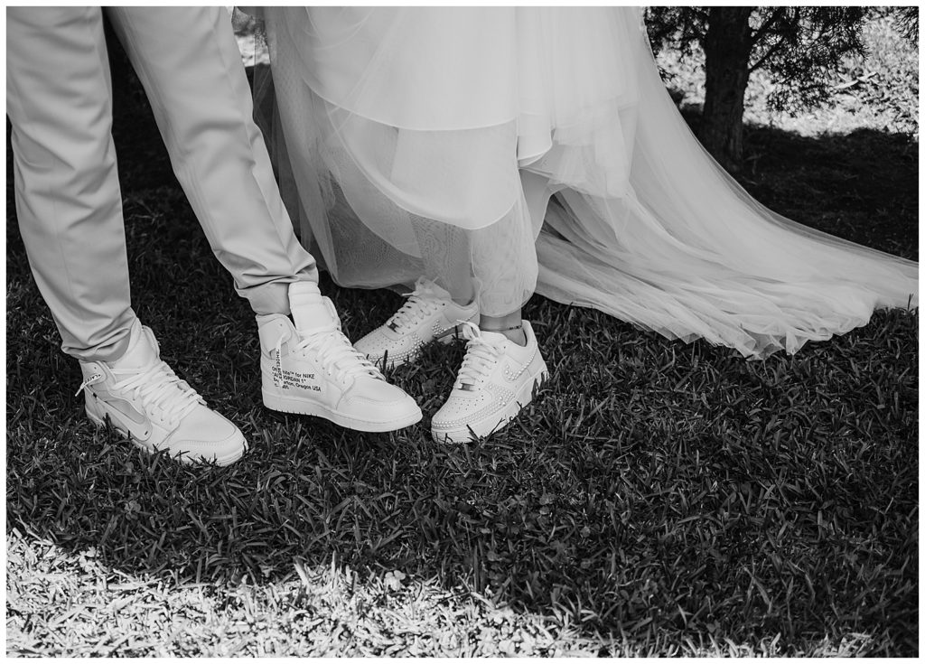san diego california intimate backyard elopement wedding - san diego wedding and lifestyle photographer - first look wedding photos - a line wedding dress - gray groom tuxedo