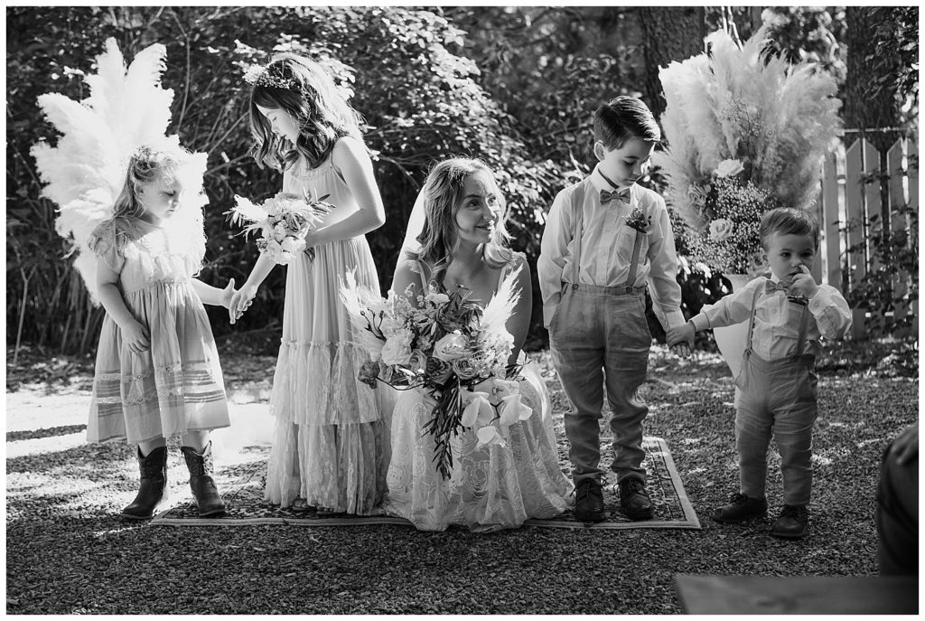 boho wedding - julian, california wedding - san diego wedding photographer - outdoor wedding ceremony - boho wedding ceremony - intimate wedding ceremony - boho wedding florals - neutral wedding bouquet