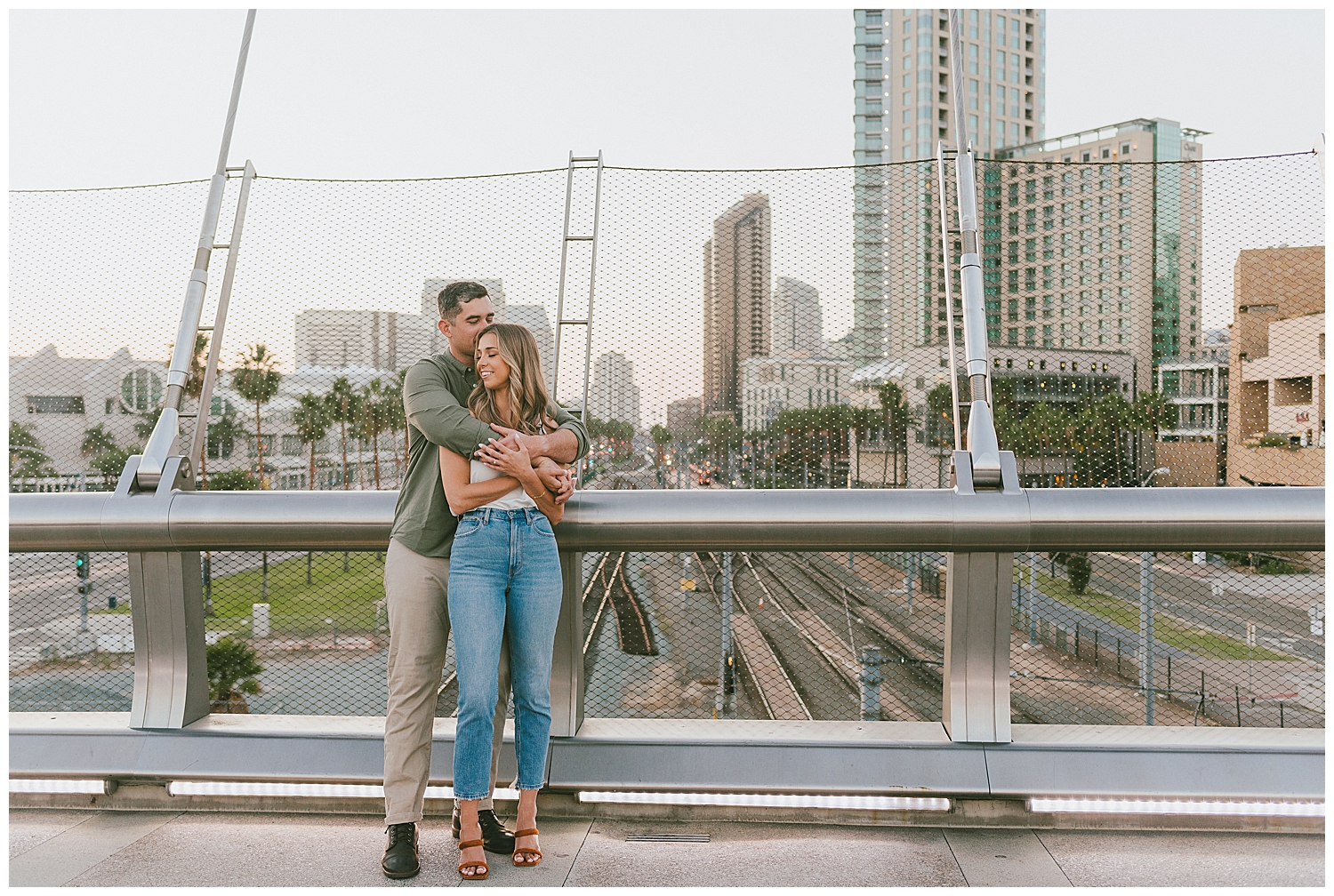 downtown san diego rooftop engagement photoshoot san diego engagement photographer