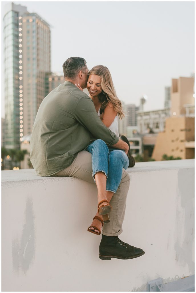 rooftop engagment pictures - rooftop couples photos - downtown san diego engagement session - san diego engagement photographer